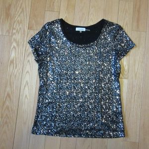 Calvin Klein Sequin Short Sleeve t-shirt Size M